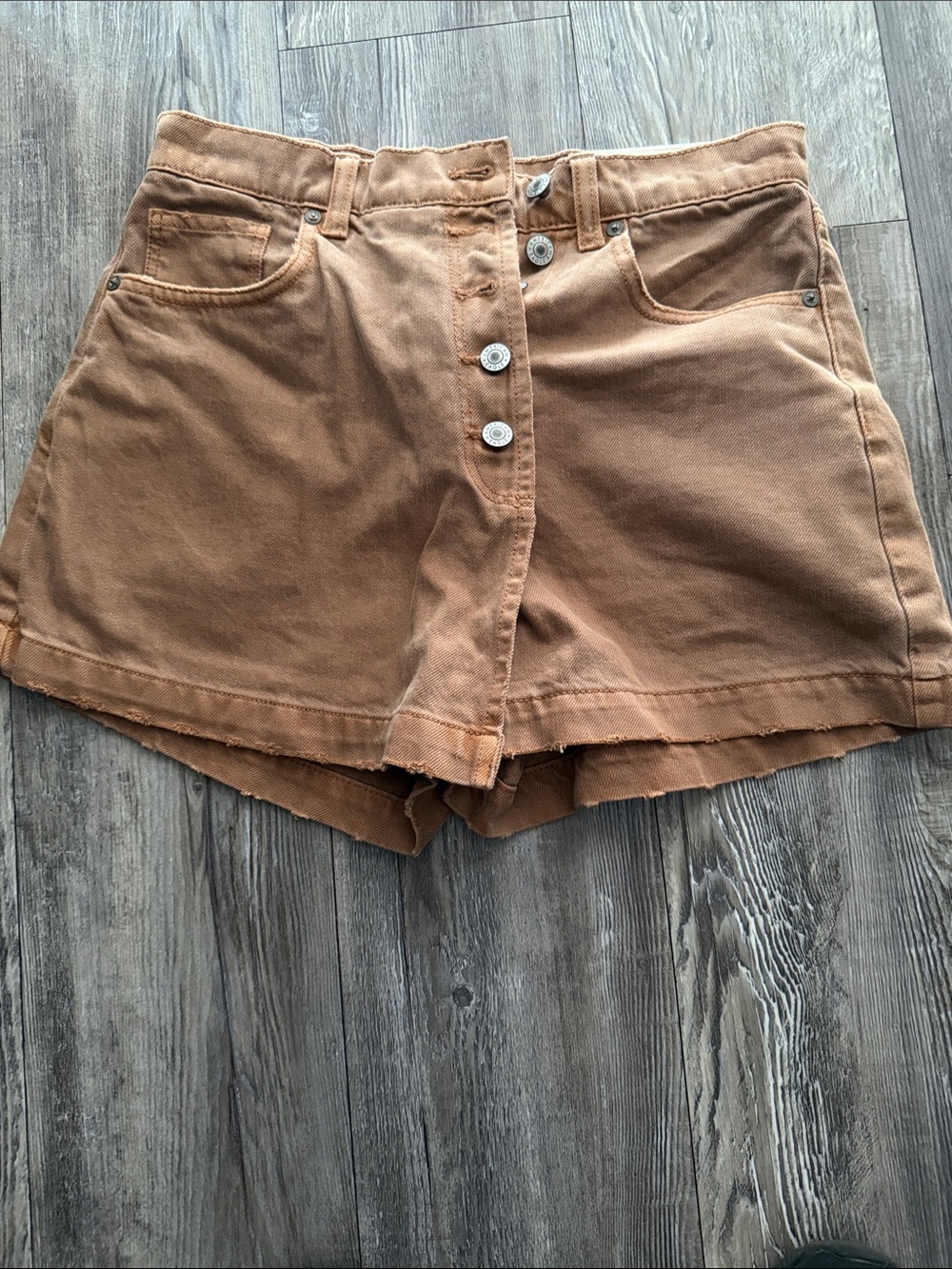 American Eagle  Button-Front Mom Skort — Brown